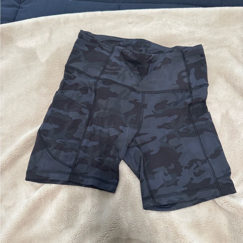 lululemon athletica Black Camo Bike Shorts